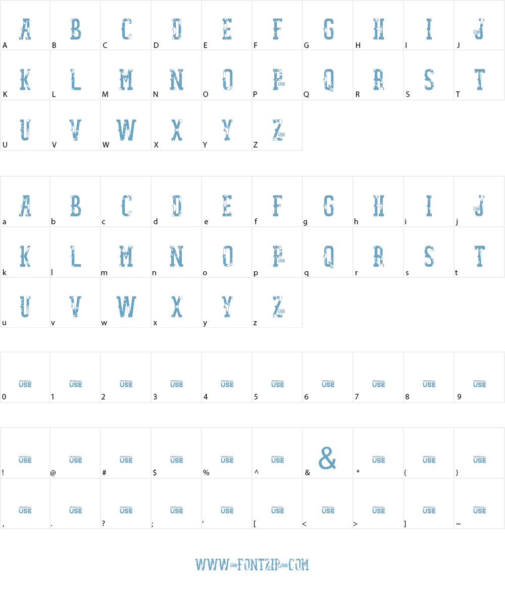 Dusk Dismantled Font Character